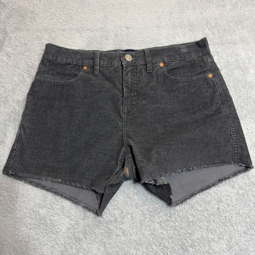 Gap Corduroy Shorts Womens 4 Gray Raw Hem Cut Off 5-Pocket Casual Stretch Grunge
